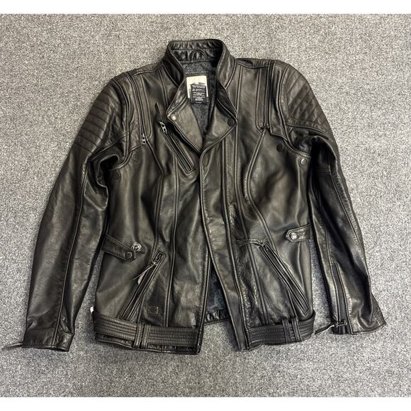 Harley Davidson Women's XL 100% Genuine Leather Motorcycle Jacket Embroidery - Picture 1 of 15